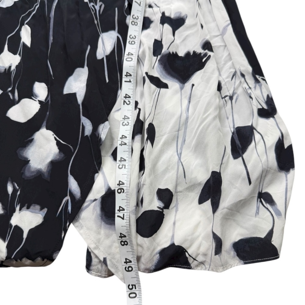 Equipment Neema Silk Feel Wrap Midi Dress Black White Floral Size 8 - Picture 11 of 15